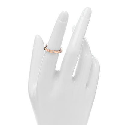 Tiffany 18K Rose Gold Diamond Logo Band Ring 51 5.75 2 of 4