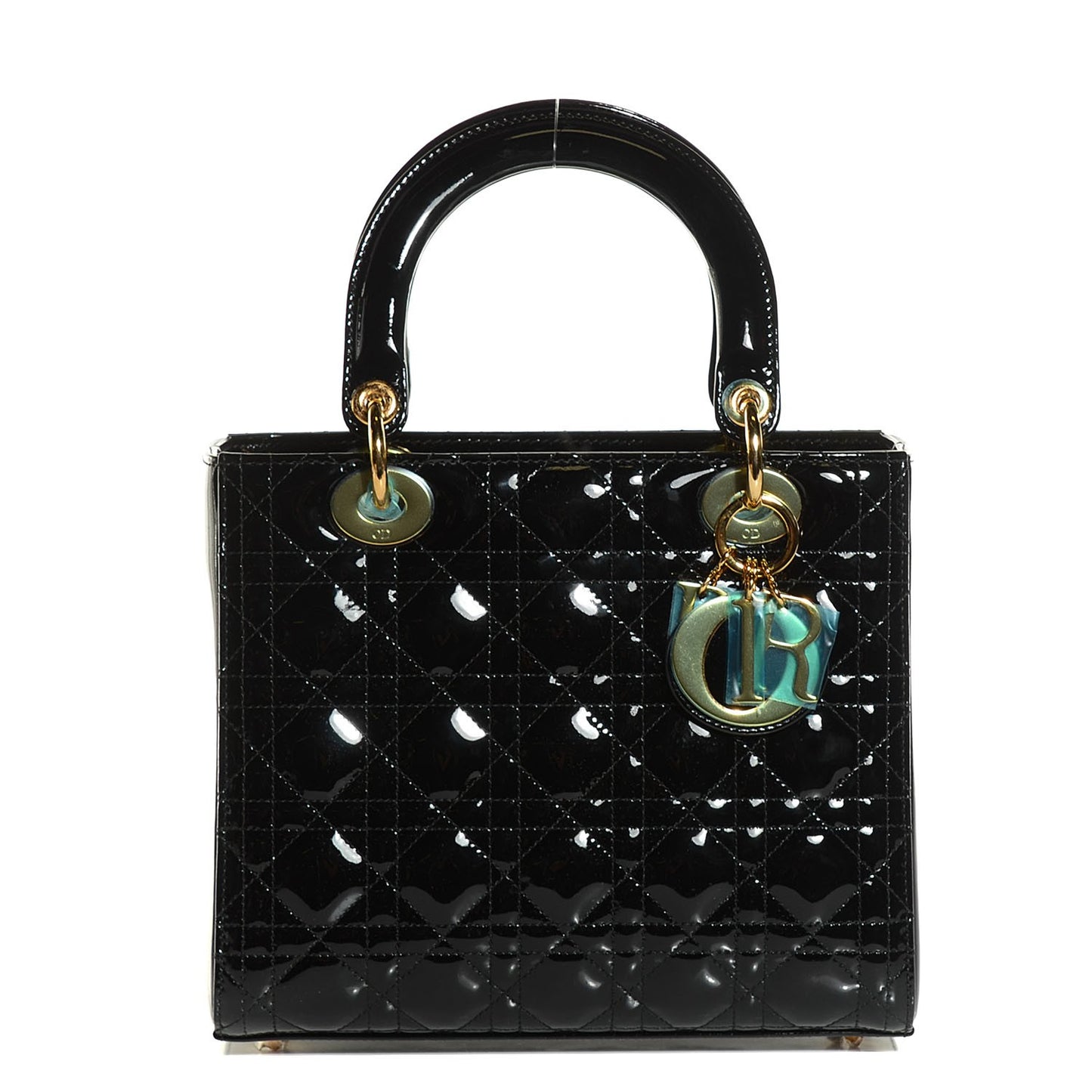 Patent Cannage Medium Lady Dior Black