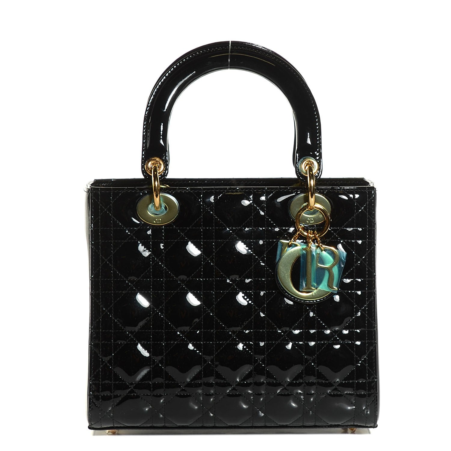 Christian Dior Patent Cannage Medium Lady Dior Black 1 of 7