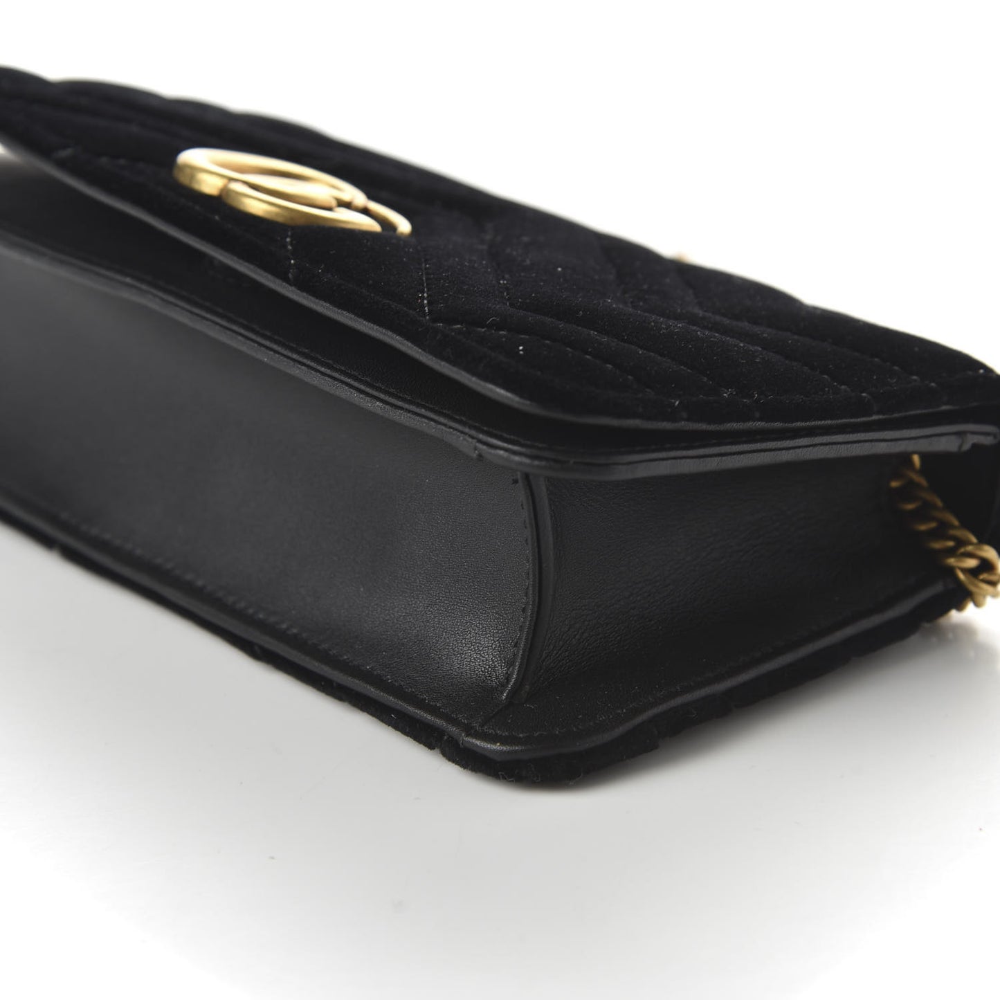 Velvet Matelasse GG Marmont Mini Bag Black