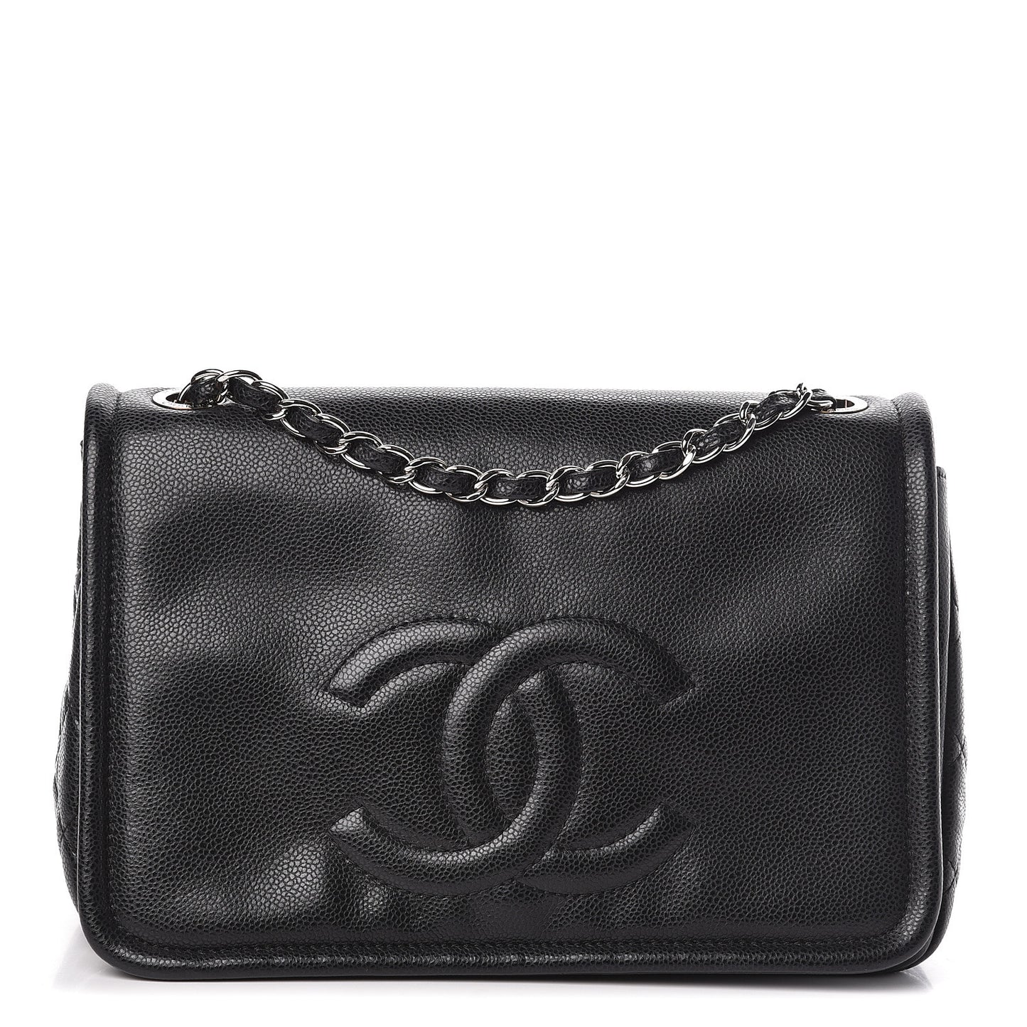 Caviar Large Timeless CC Flap Black