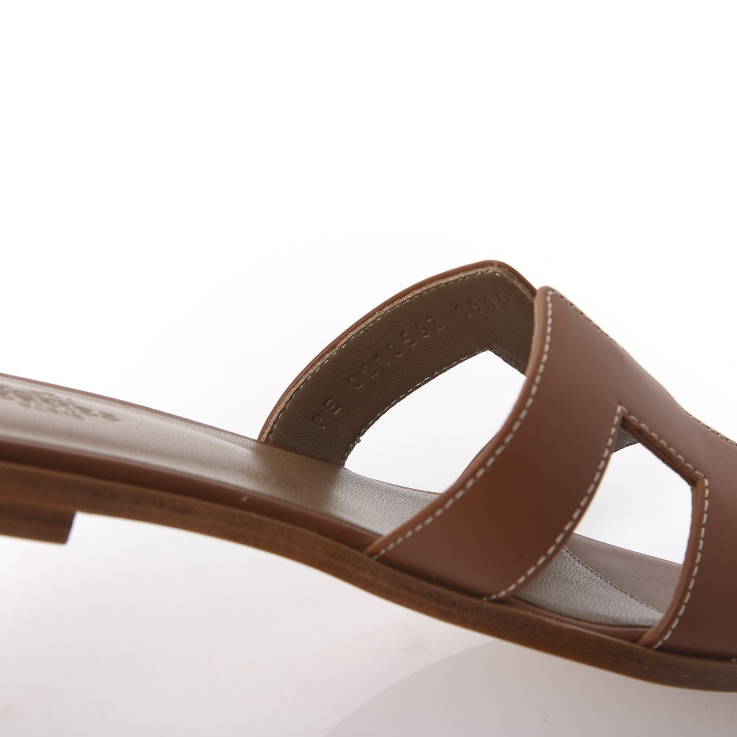 Hermes Box Calfskin Oran Sandals 37.5 Gold 8 of 9