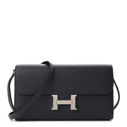 Hermes Evercolor Constance Wallet To Go Bleu Nuit 1 of 10
