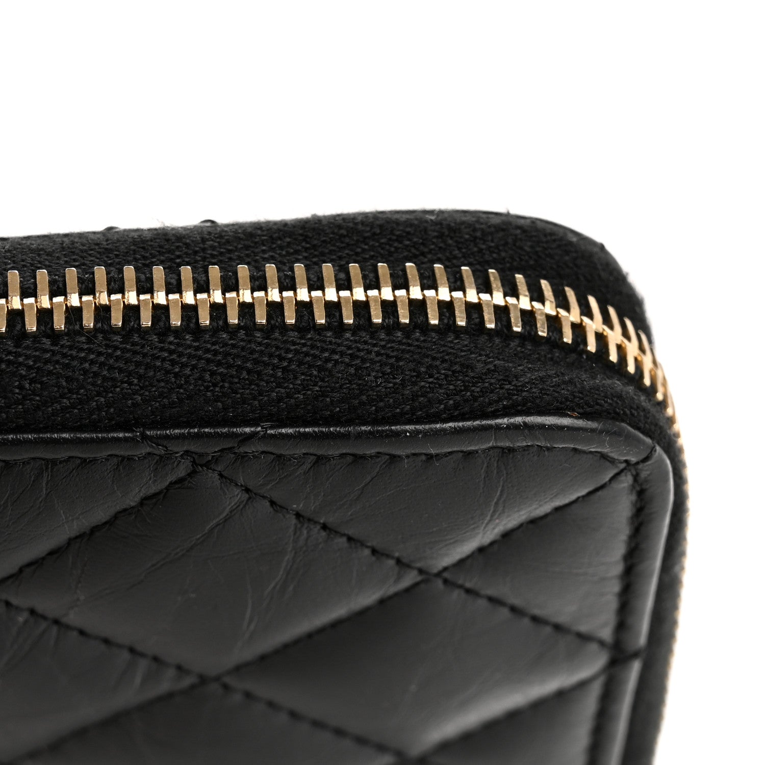 Chanel Aged Calfskin Quilted Reissue Large Gusset Zip Around Wallet Black 12 of 13