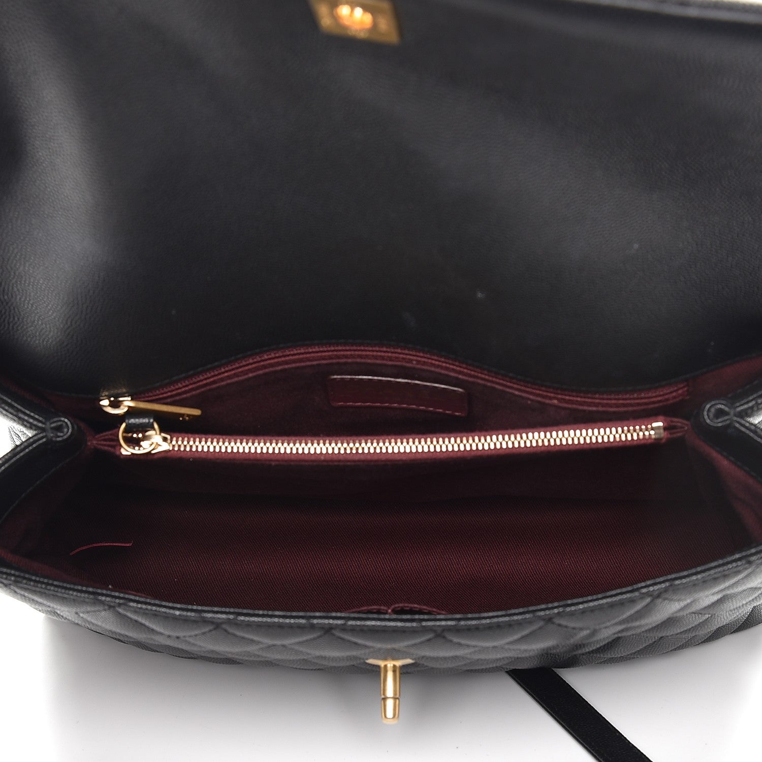 Chanel Caviar Quilted Medium Coco Handle Flap Black 6 of 9