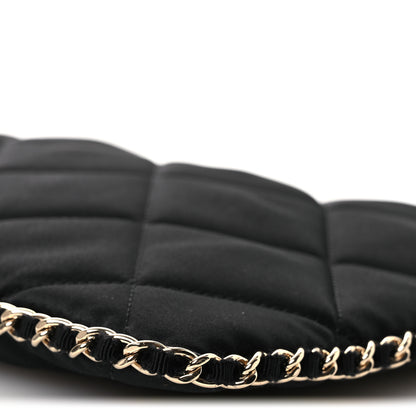 Chanel Satin Quilted Chain Around Medium Cosmetic Case Black 11 of 12