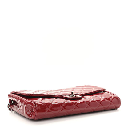 Chanel Patent Quilted Clutch With Chain Flap Red 4 of 11