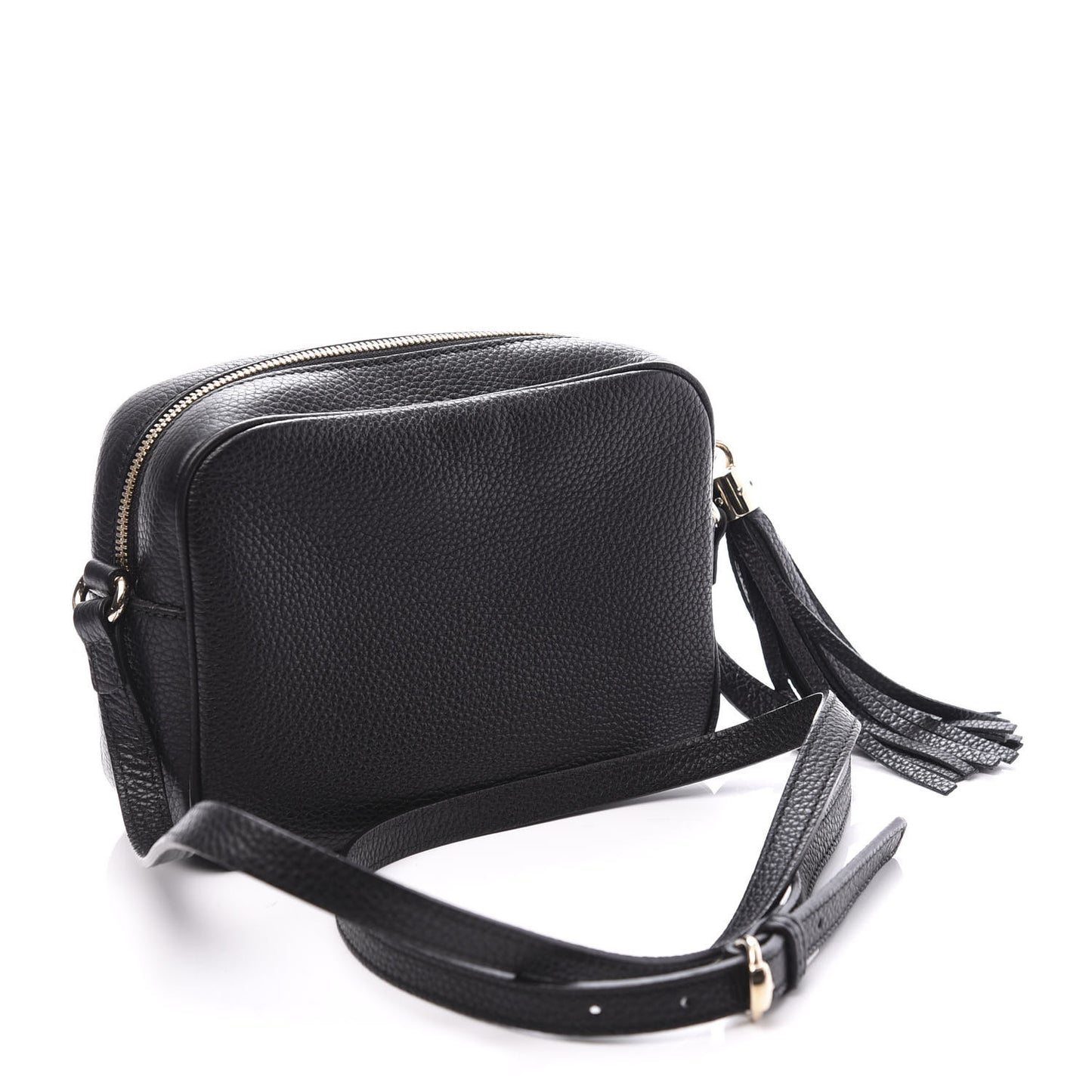 Pebbled Calfskin Small Soho Disco Bag Black