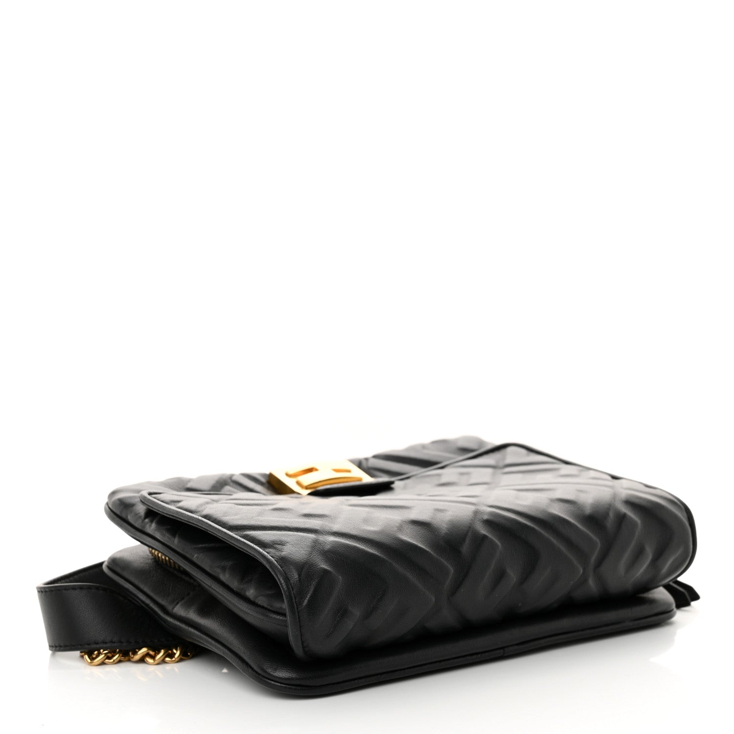 Fendi Nappa FF 1974 Diagonal Embossed Upside Down Belt Bag Black 4 of 12