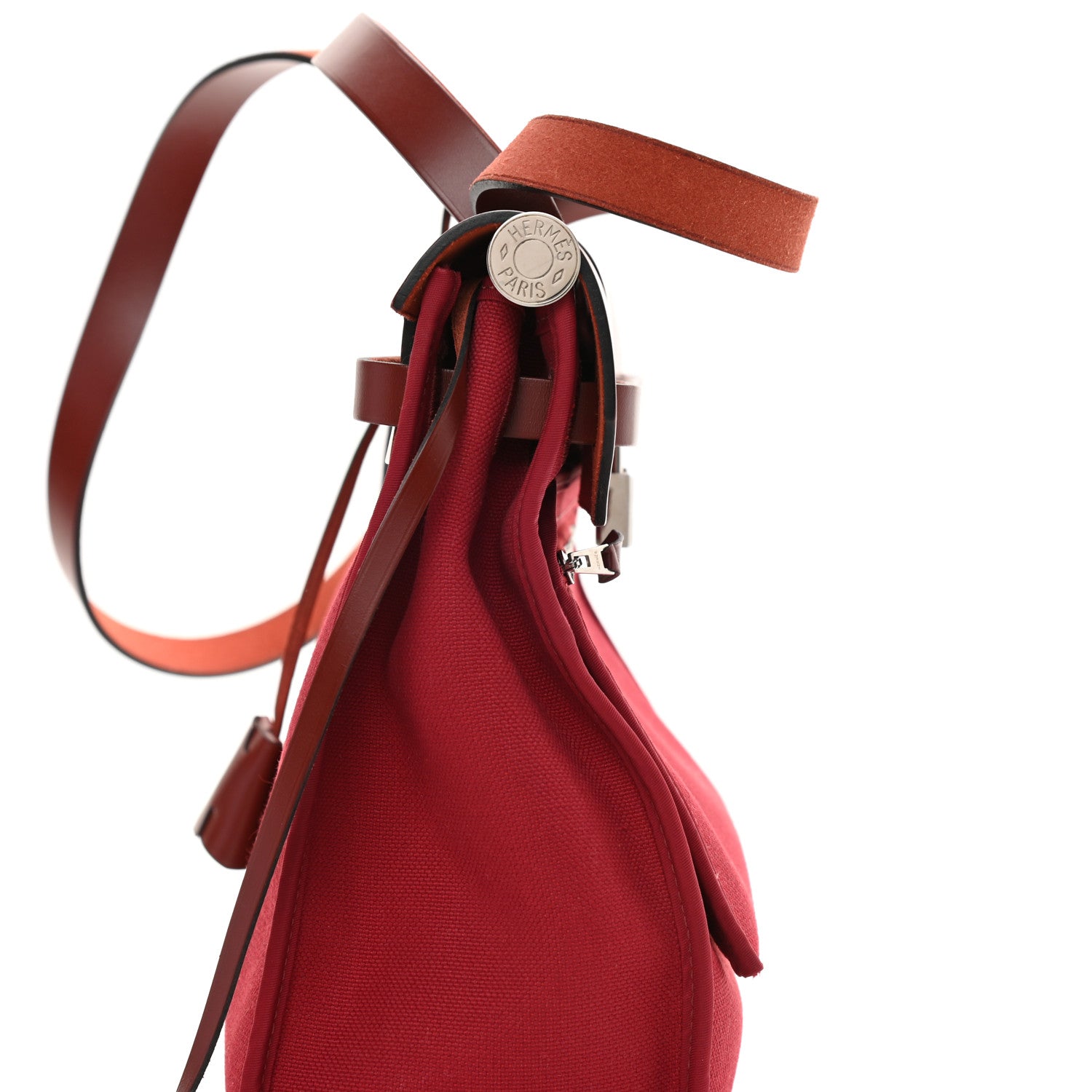 Hermes Military Toile Vache Hunter Herbag Zip 31 PM Rouge Grenat 12 of 15