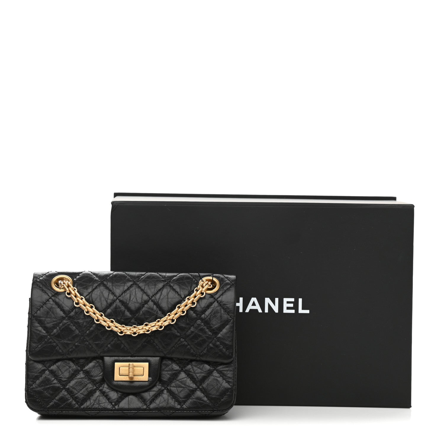 Chanel Aged Calfskin Quilted 2.55 Reissue Mini Flap Black 10 of 10