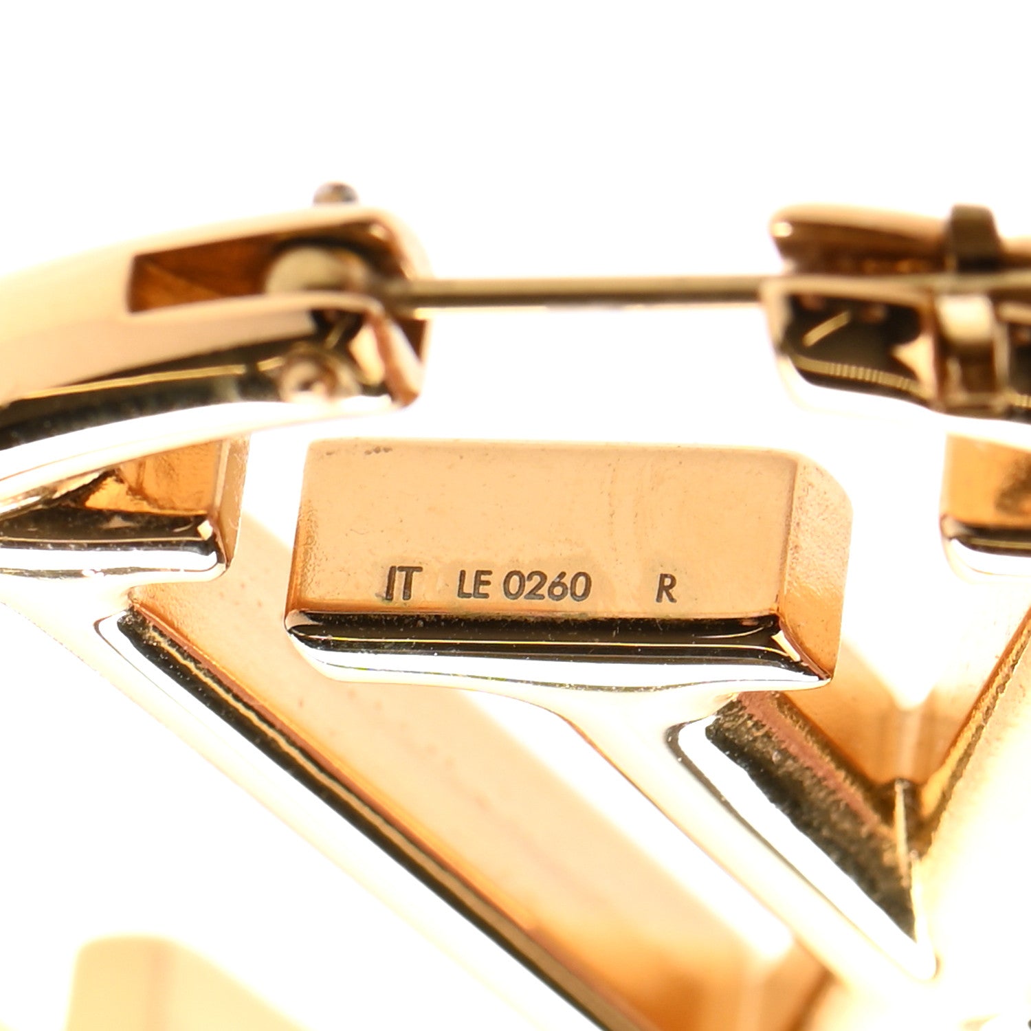 Louis Vuitton Metal Louise Hoop Earrings Gold 4 of 5