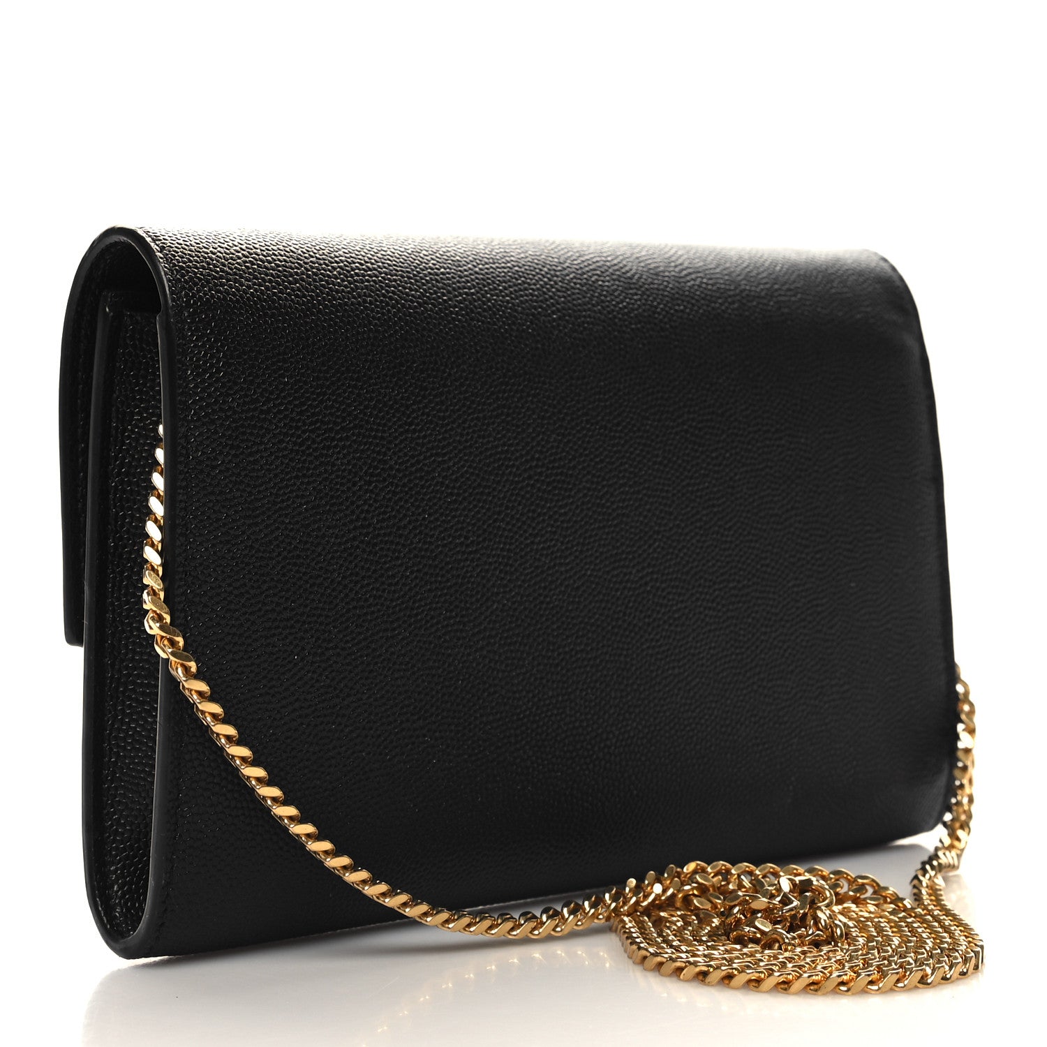 Saint Laurent Grain de Poudre Uptown Chain Wallet Black 5 of 16