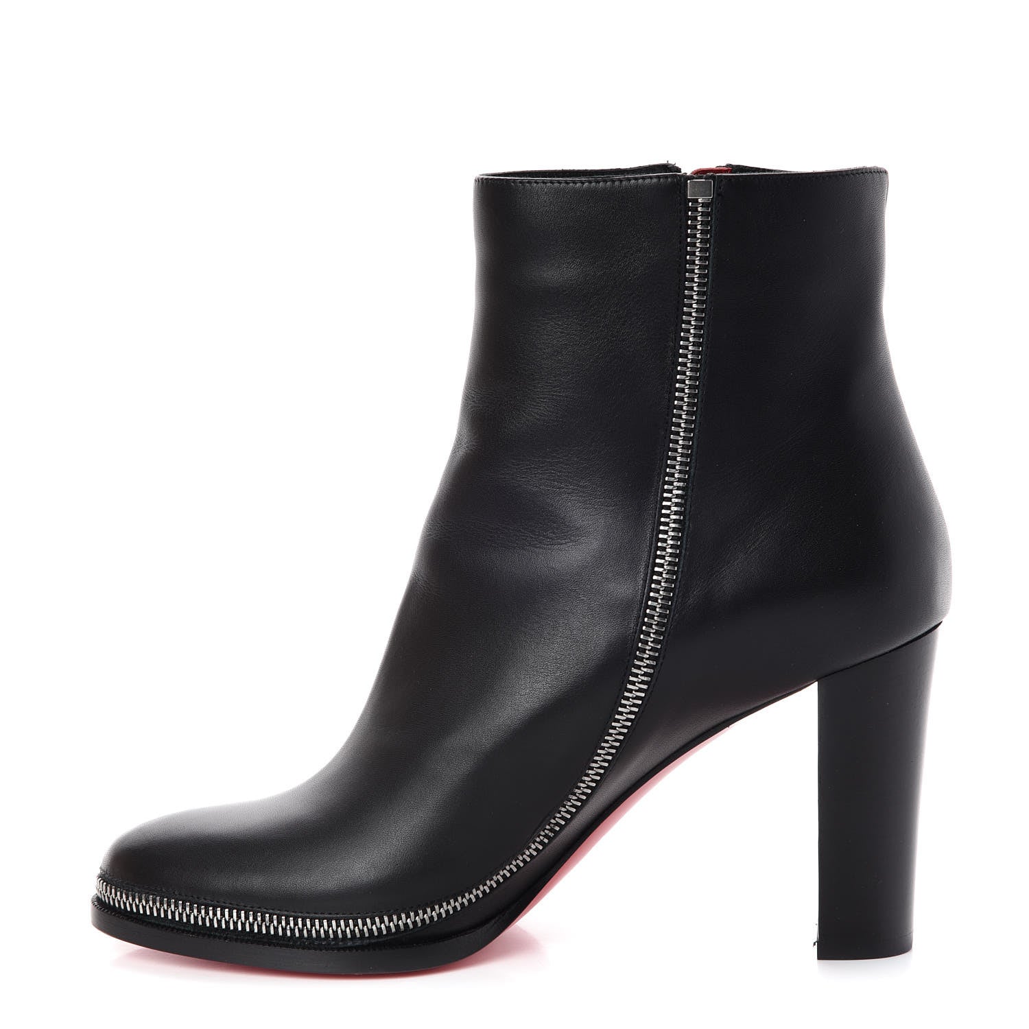 Christian Louboutin Calfskin Telezip 85 Ankle Bootie 40 Black 1 of 8