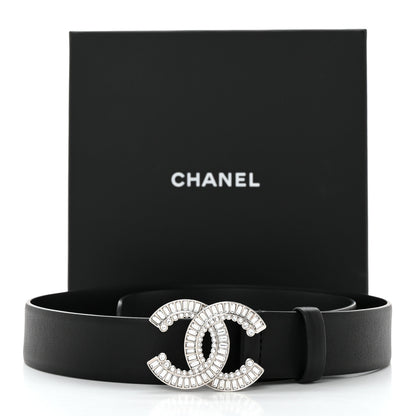 Chanel Calfskin Crystal CC Belt 80 32 Black 6 of 6