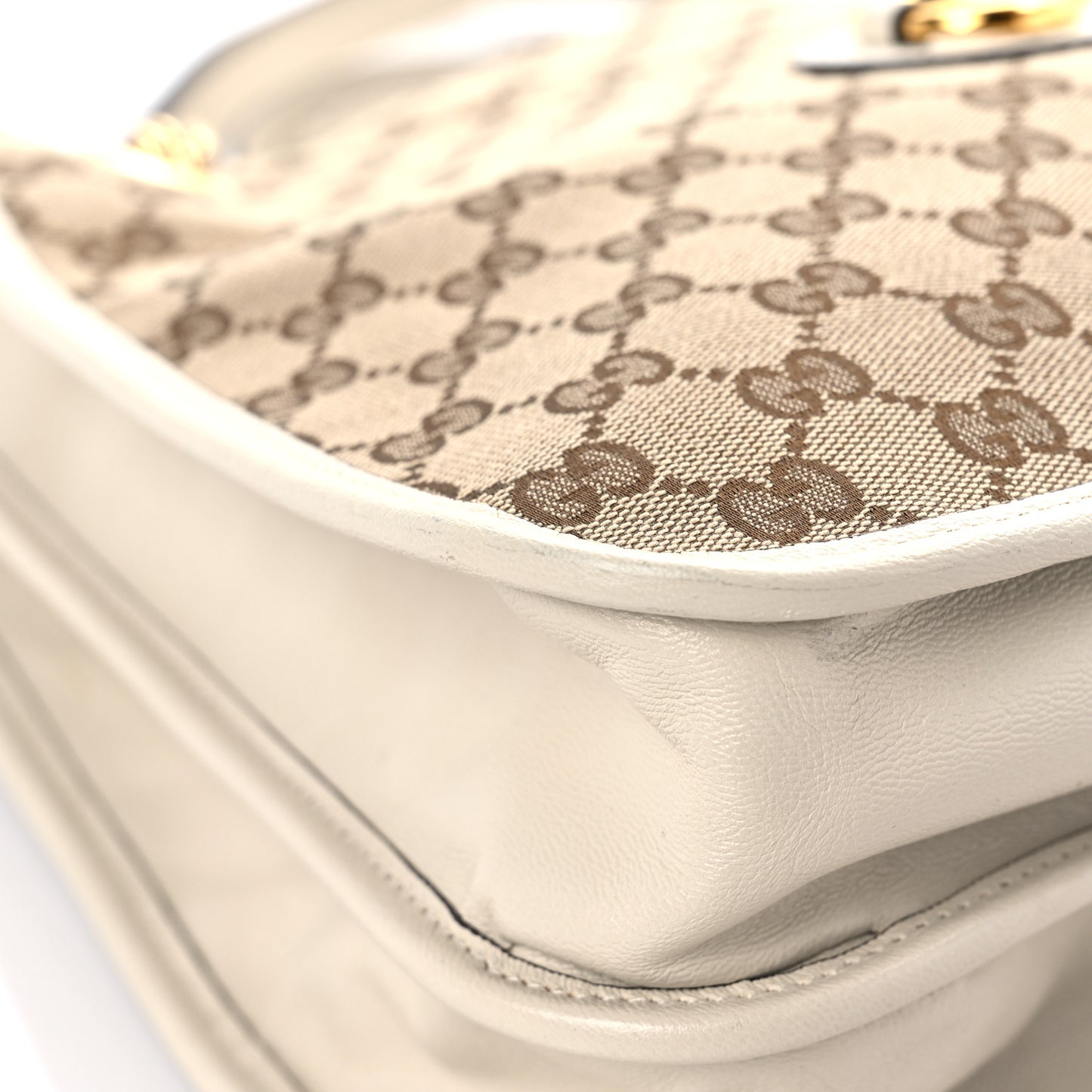 Monogram Calfskin Medium Horsebit 1955 Tote Bag Beige Mystic White