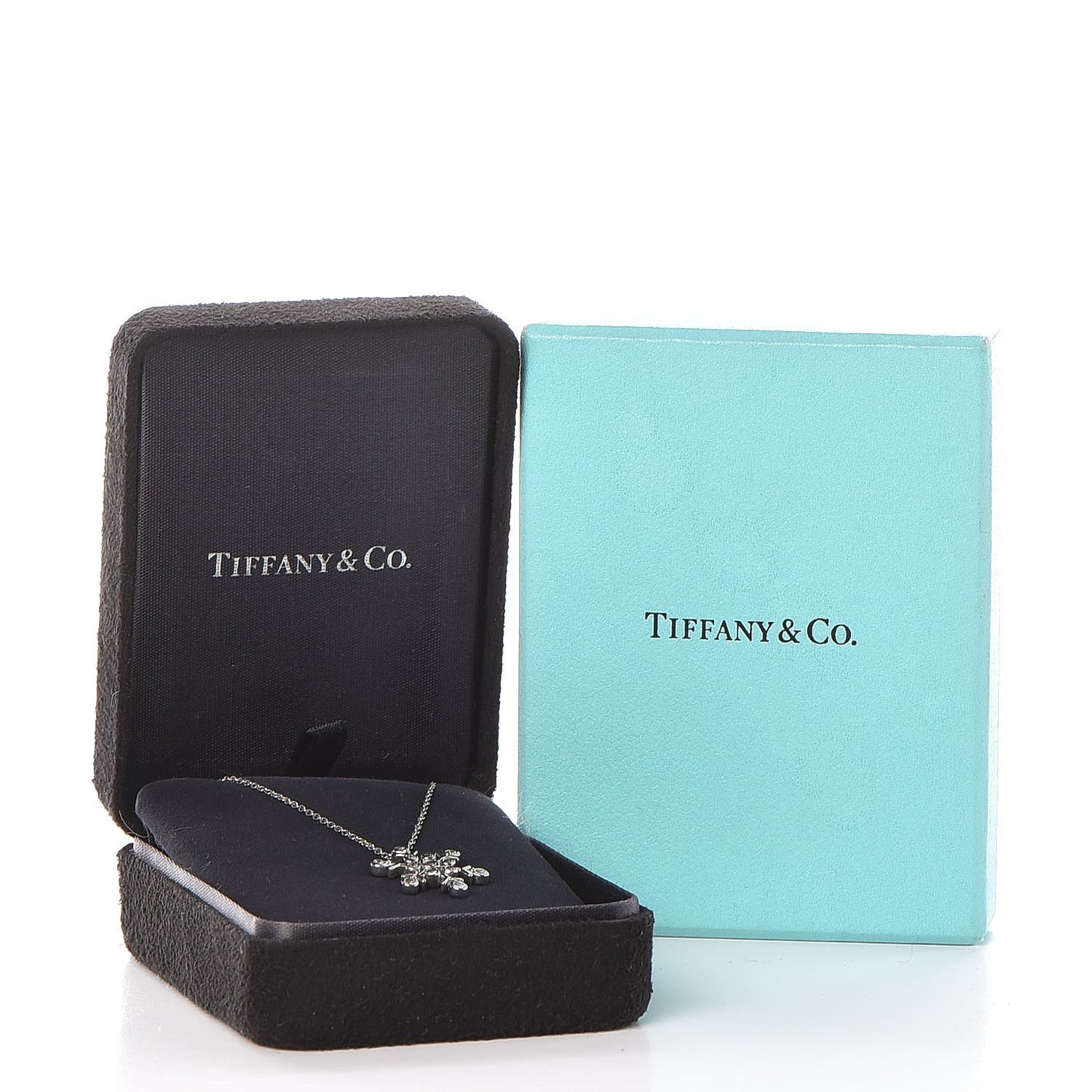 Platinum Diamond Snowflake Pendant Necklace
