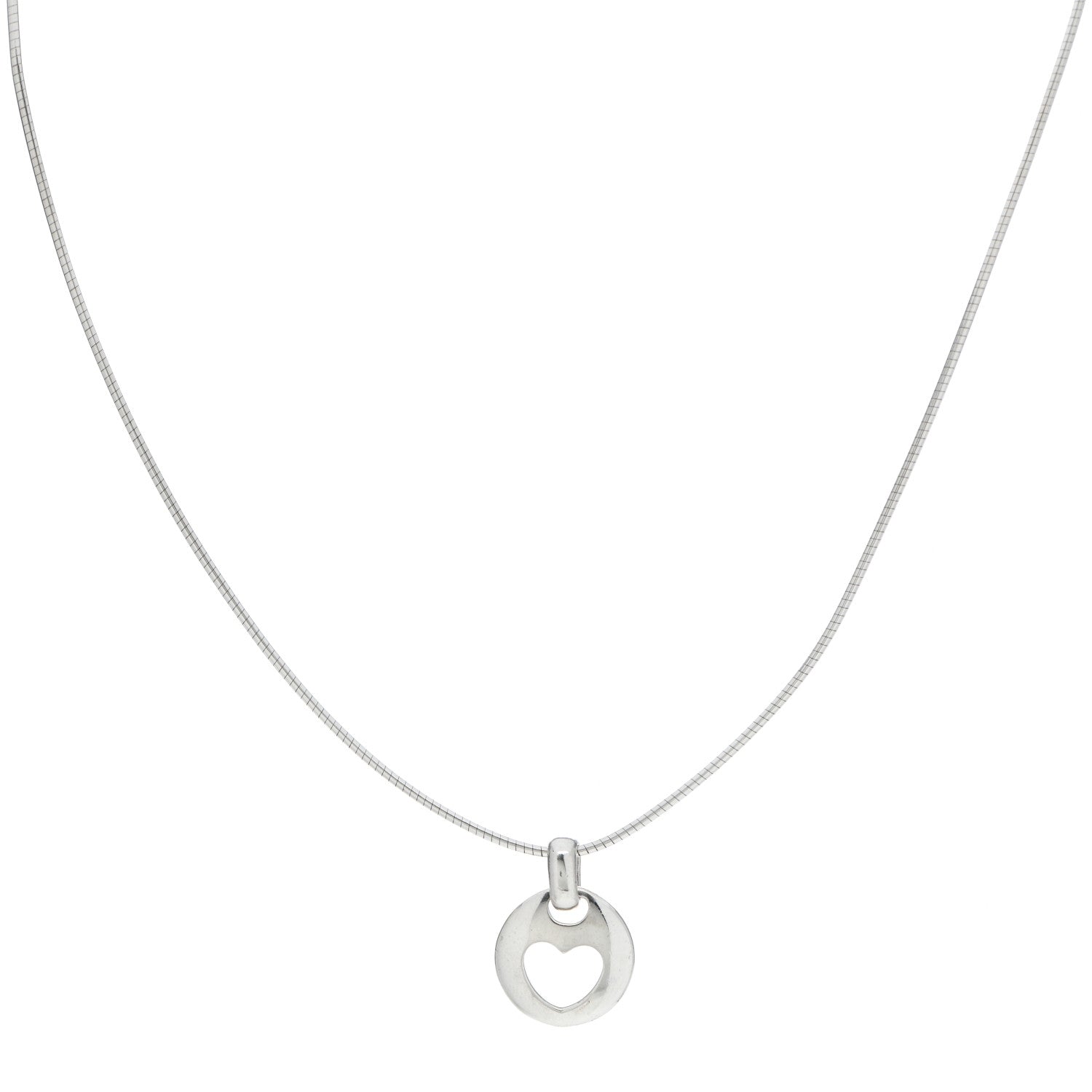 Tiffany Sterling Silver Heart Wire Pendant Necklace 1 of 6