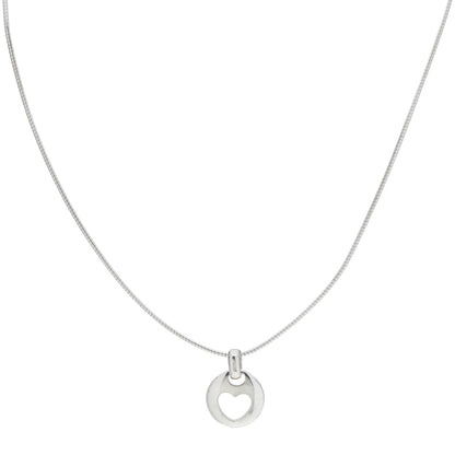 Tiffany Sterling Silver Heart Wire Pendant Necklace 1 of 6