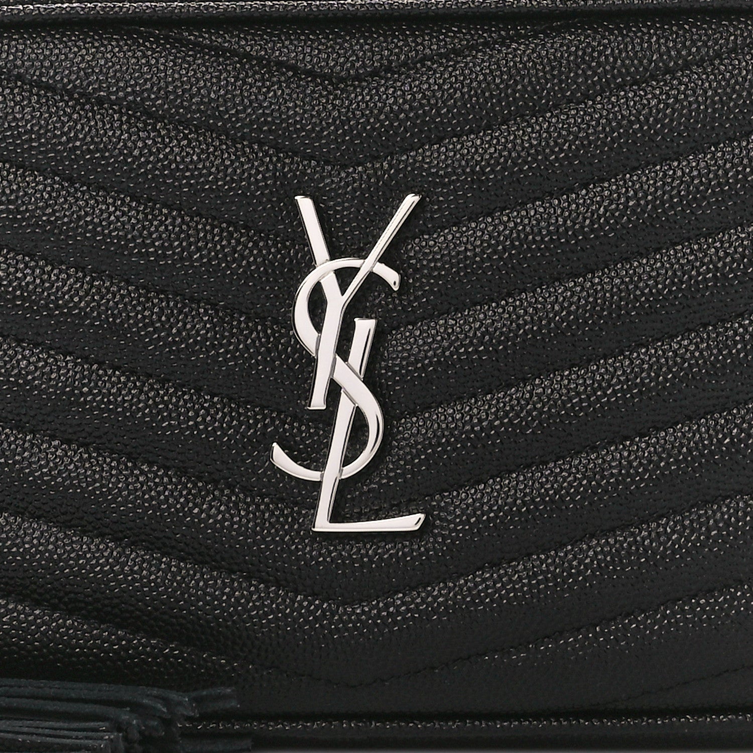 Saint Laurent Grain De Poudre Matelasse Monogram Mini Lou Camera Bag Black 8 of 12
