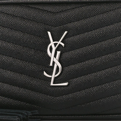 Saint Laurent Grain De Poudre Matelasse Monogram Mini Lou Camera Bag Black 8 of 12