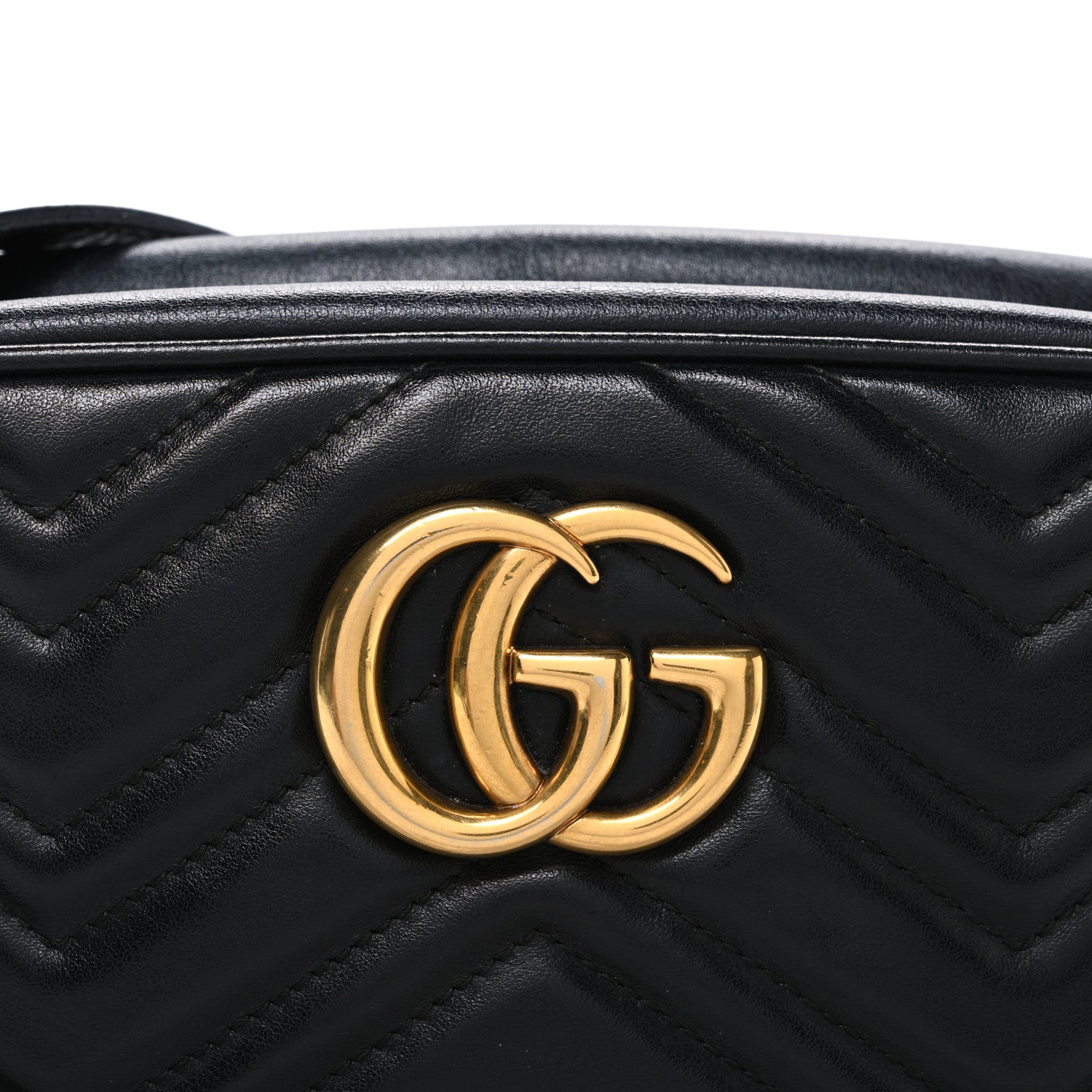 Gucci Calfskin Matelasse Small GG Marmont Chain Shoulder Bag Black 8 of 10