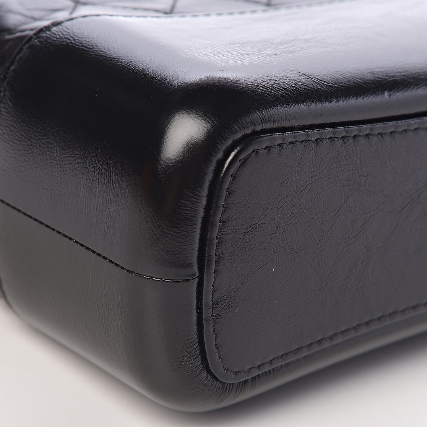 Aged Calfskin Quilted Medium Gabrielle Hobo Black