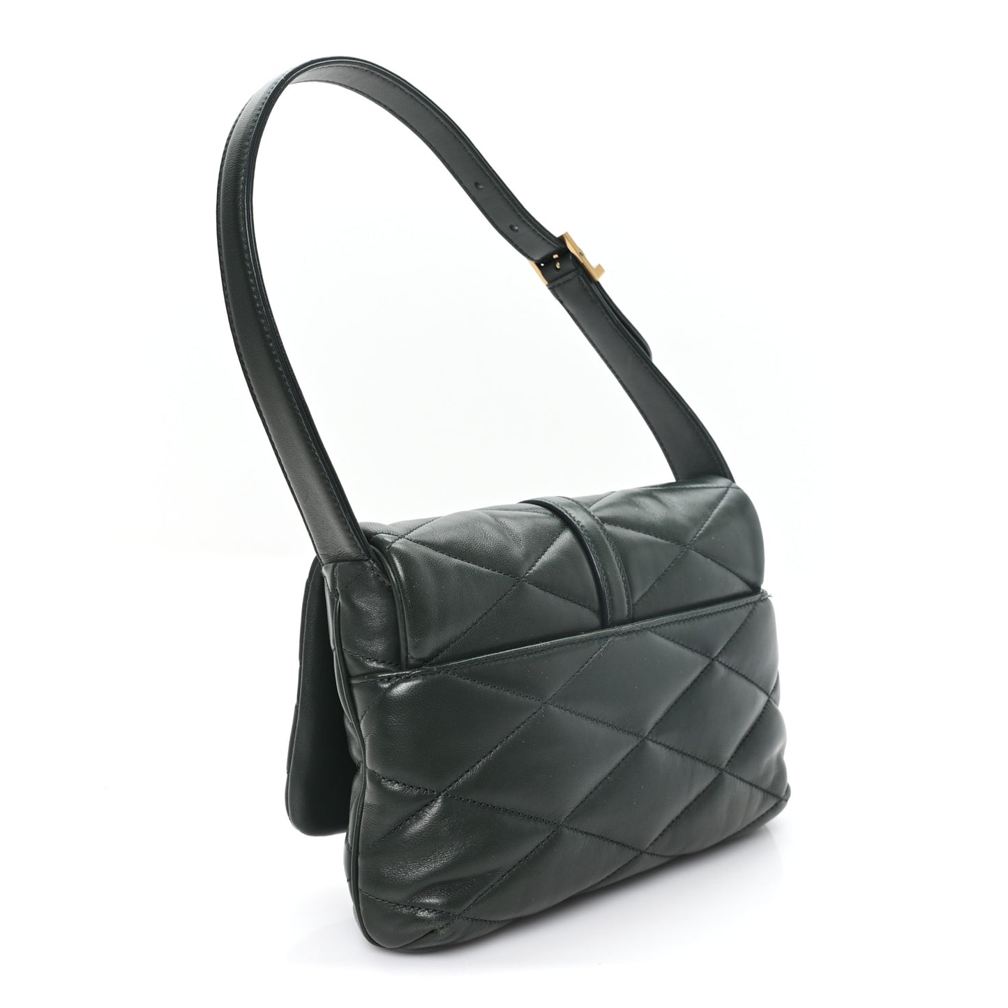 Lambskin Quilted Le 57 Diamond Shoulder Bag Vert Fonce