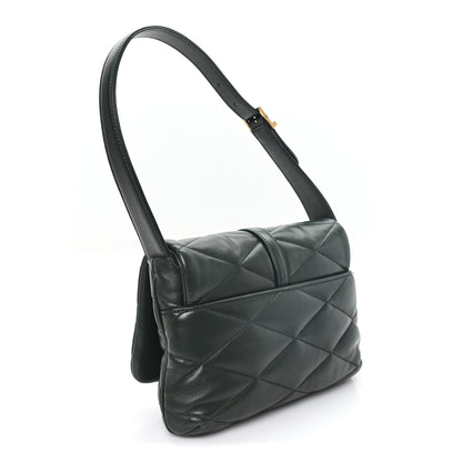 Saint Laurent Lambskin Quilted Le 57 Diamond Shoulder Bag Vert Fonce 3 of 11