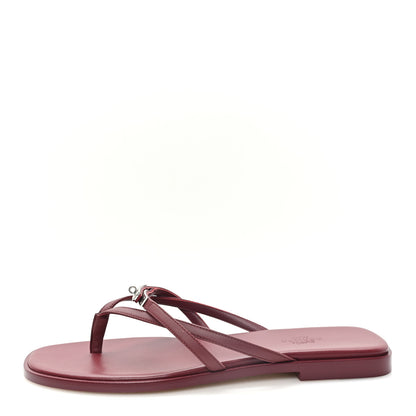 Hermes Calfskin Miss Sandals 39 Rouge H 1 of 9