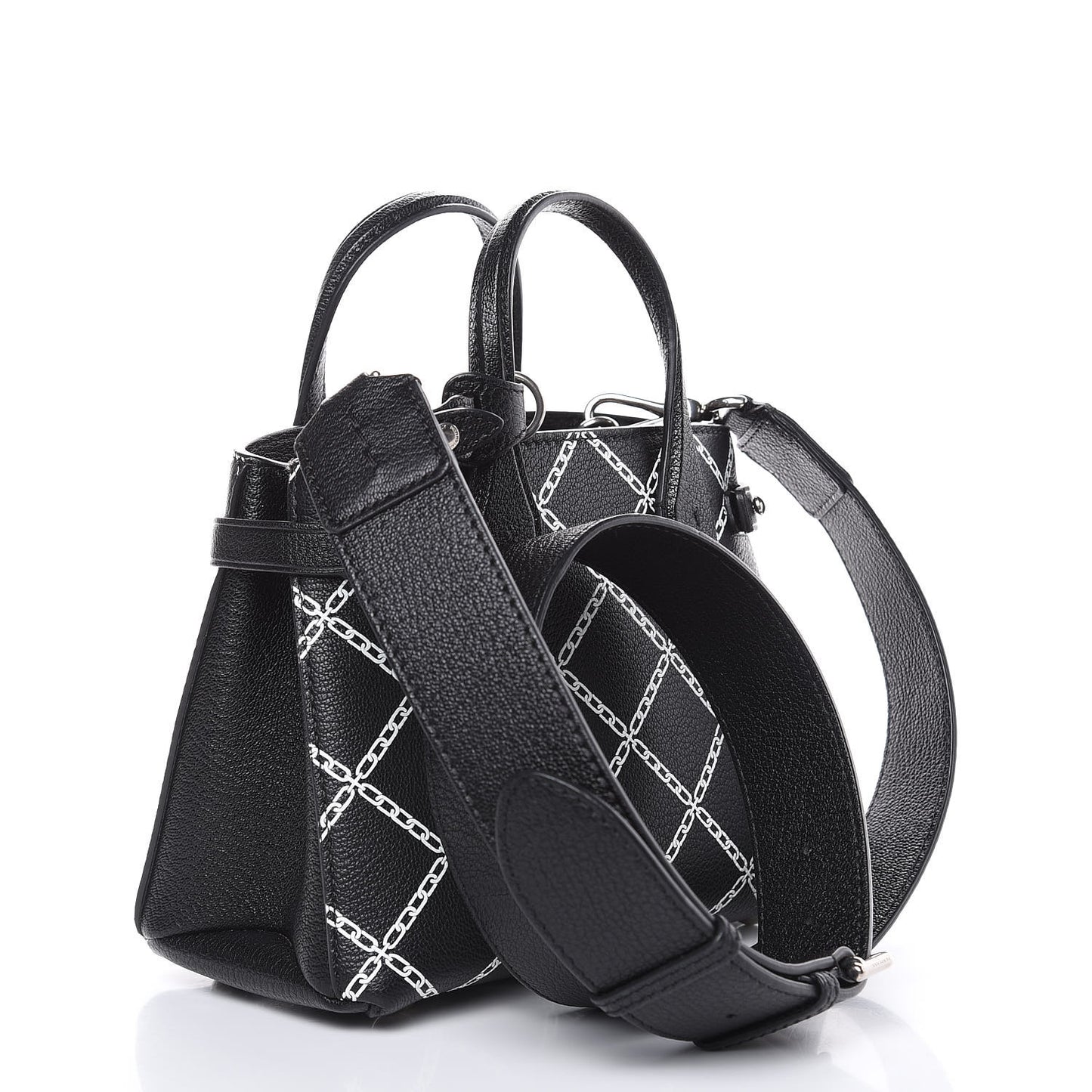 Goatskin Link Print Baby Banner Tote Black