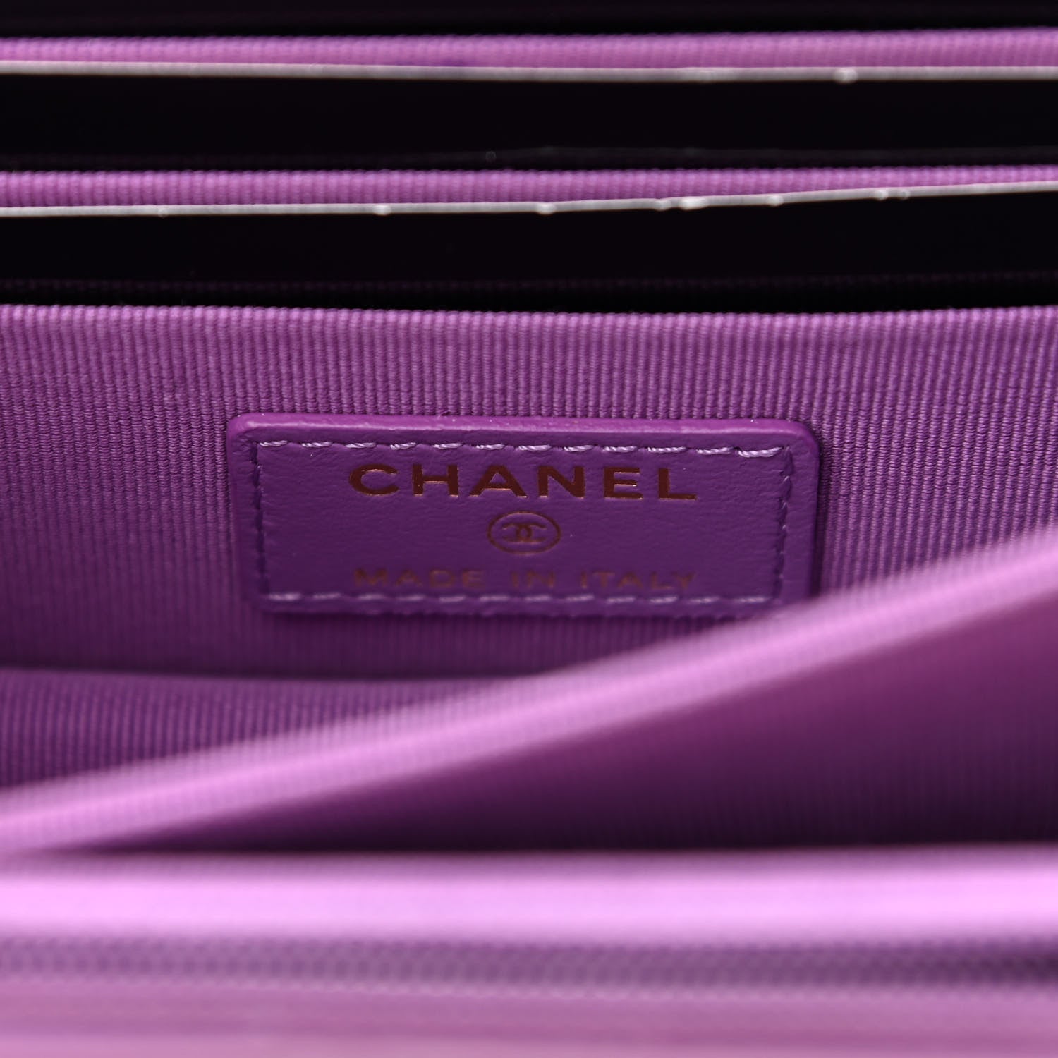 Chanel Lambskin Enamel Quilted Pending CC Clutch With Chain Purple 7 of 12