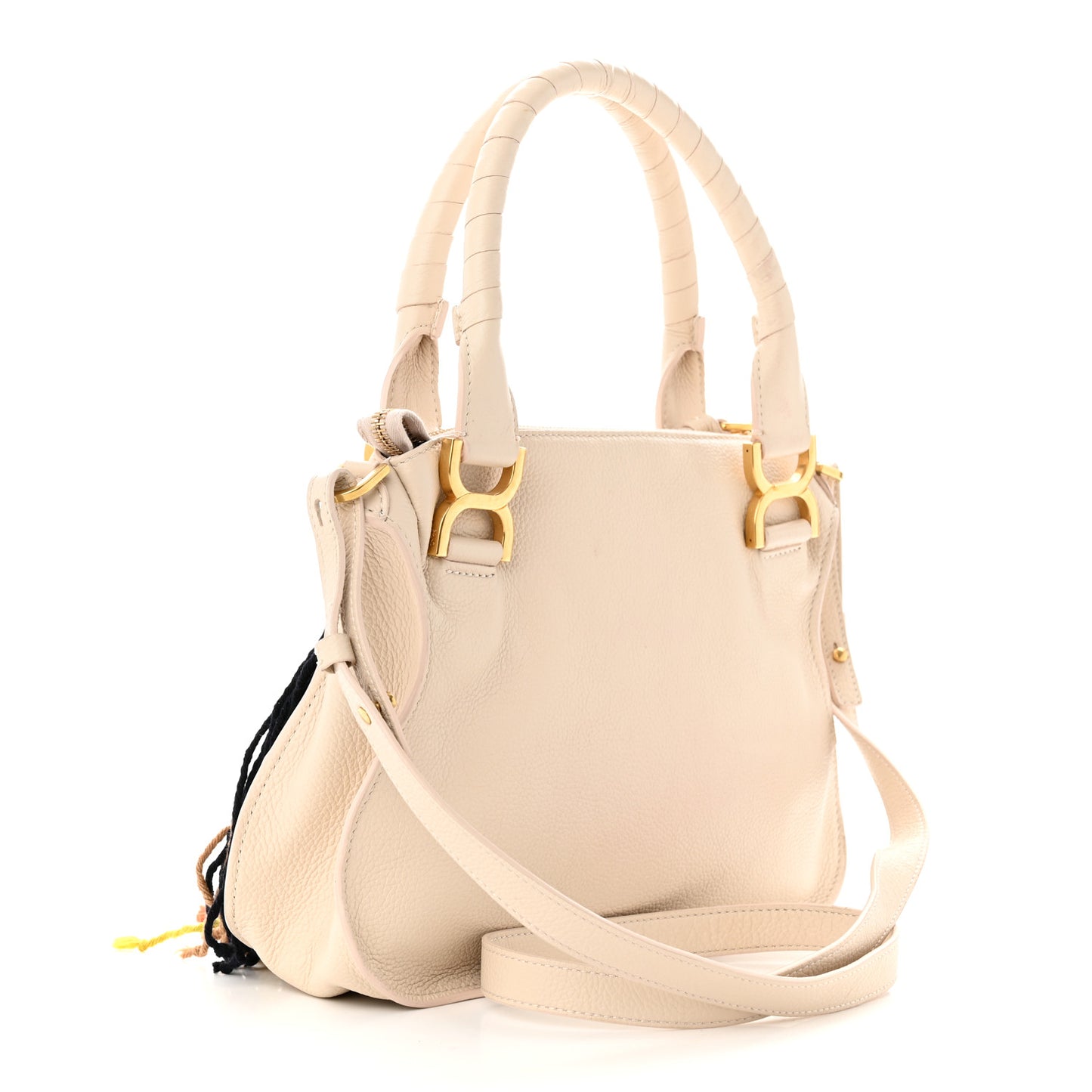 Calfskin Small Fringe Marcie Satchel Nude Multicolor