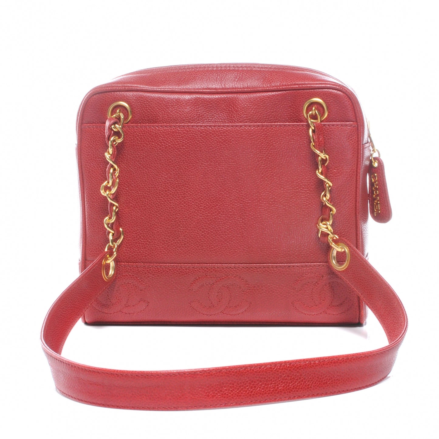 Caviar CC Shoulder Bag Red