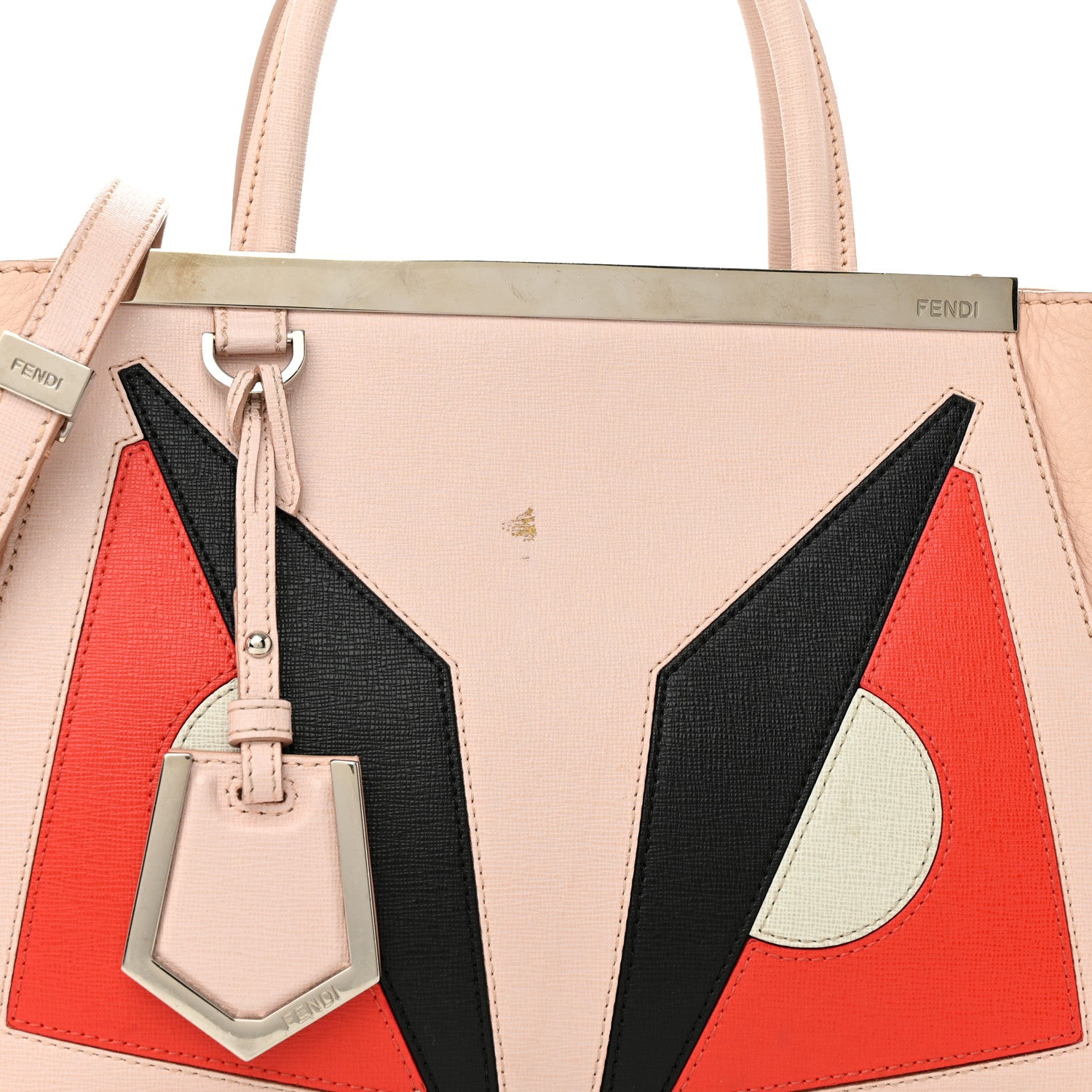 Fendi Vitello Elite Monster Petite 2Jours Tote Rosa Plaster 8 of 15