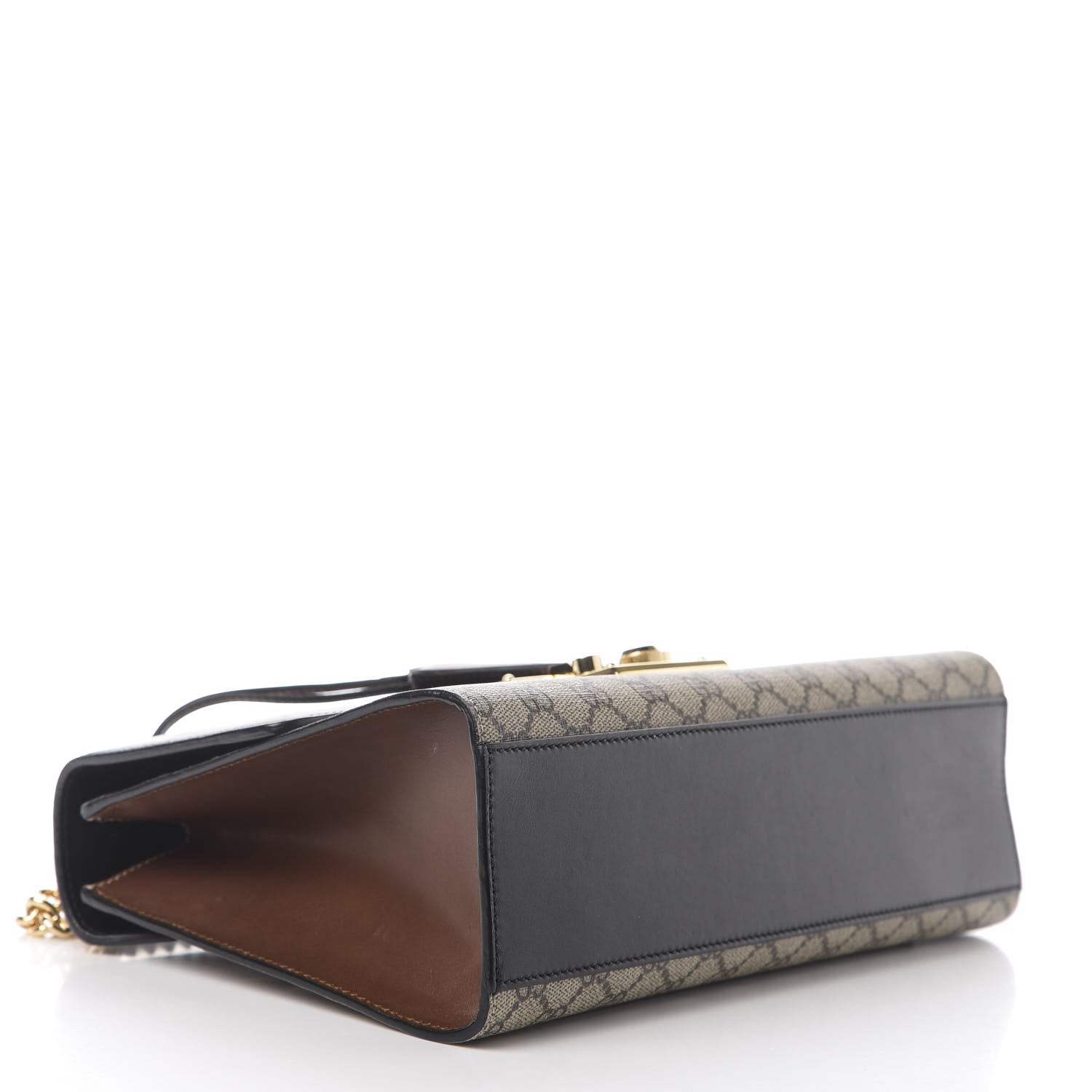 Gucci GG Supreme Monogram Calfskin Medium Padlock Shoulder Bag Beige Black Cuir 3 of 13