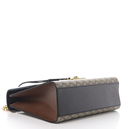 Gucci GG Supreme Monogram Calfskin Medium Padlock Shoulder Bag Beige Black Cuir 3 of 13