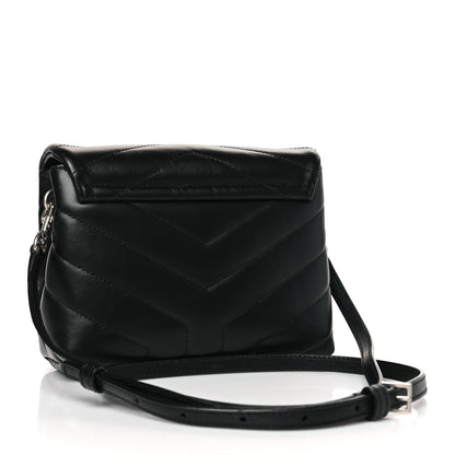 Saint Laurent Calfskin Y Quilted Monogram Toy Loulou Crossbody Bag Black 3 of 9
