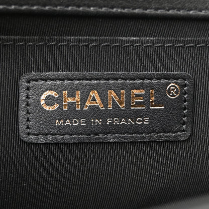 Chanel Lambskin Chevron Quilted Medium Boy Flap Black 6 of 12