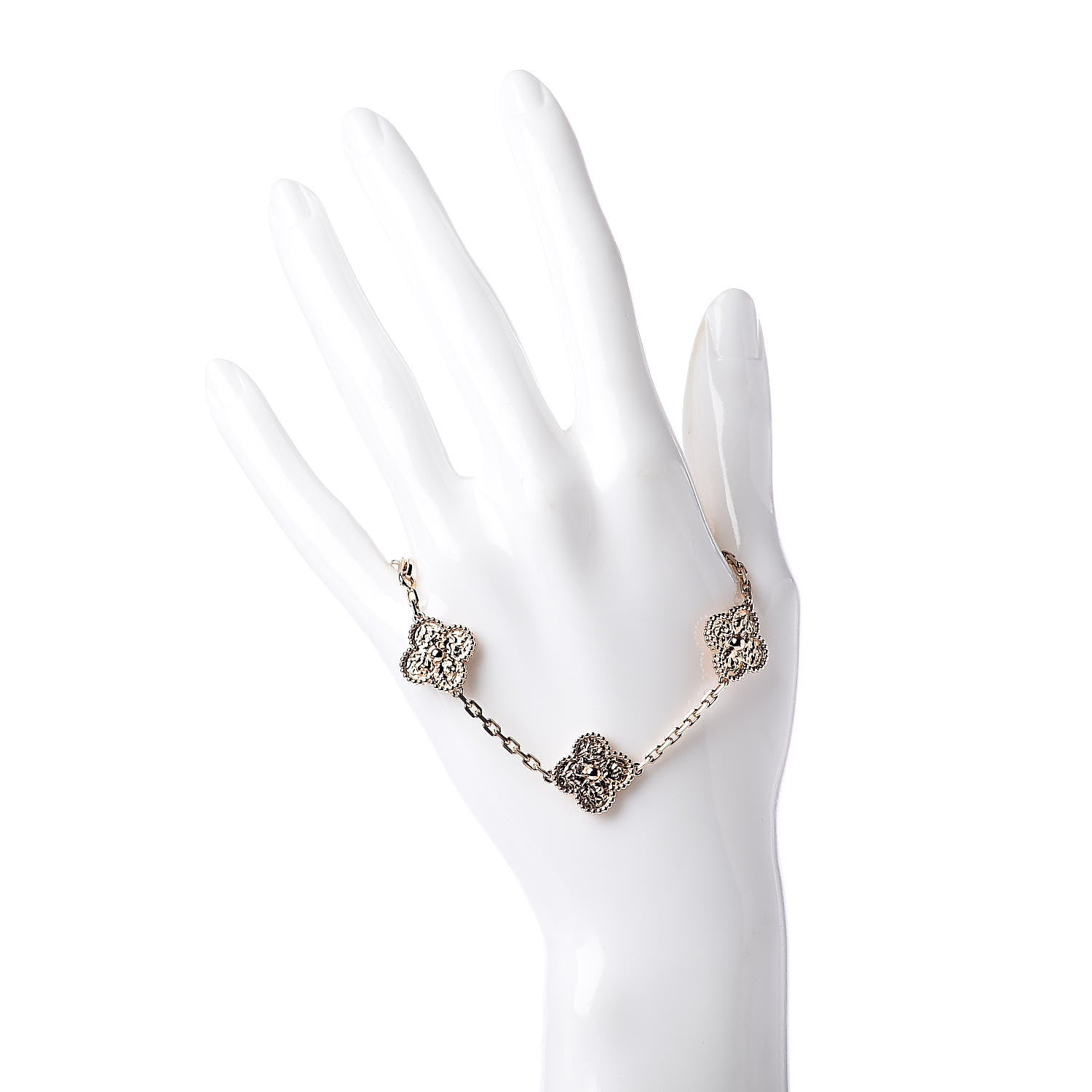 Van Cleef & Arpels 18K Rose Gold 5 Motifs Vintage Alhambra Bracelet 2 of 5