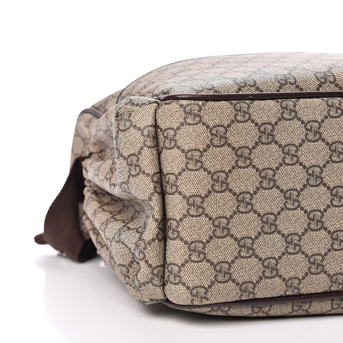 GG Supreme Monogram Selleria Calfskin Large Diaper Bag Beige Ebony Cocoa Dark Chocolate