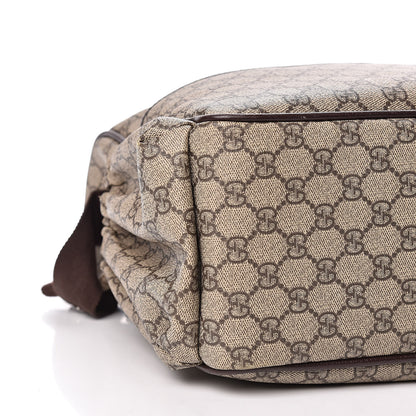 Gucci GG Supreme Monogram Selleria Calfskin Large Diaper Bag Beige Ebony Cocoa Dark Chocolate 10 of 13