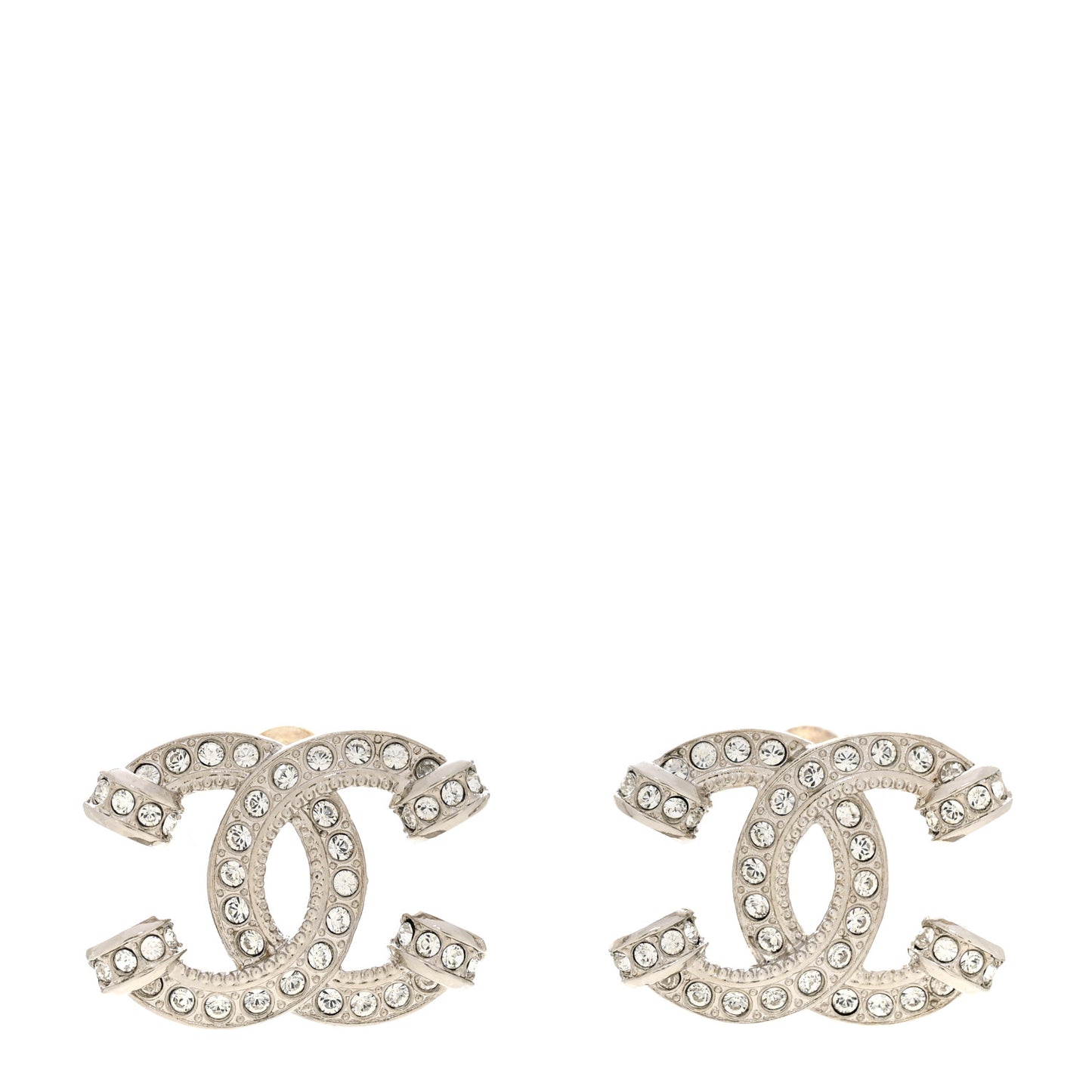 Crystal CC Earrings Silver