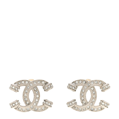Chanel Crystal CC Earrings Silver 1 of 5