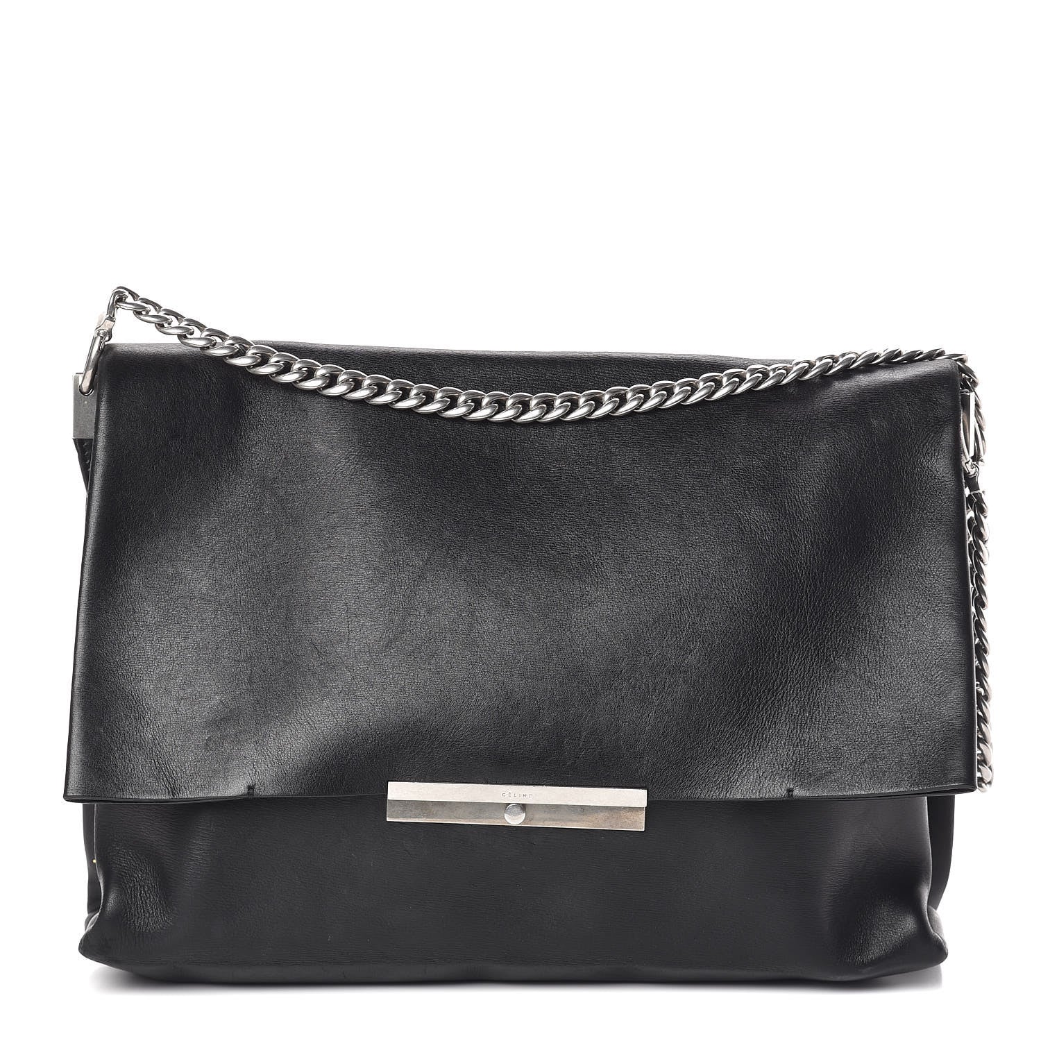Celine Smooth Calfskin Blade Chain Flap Black 1 of 17