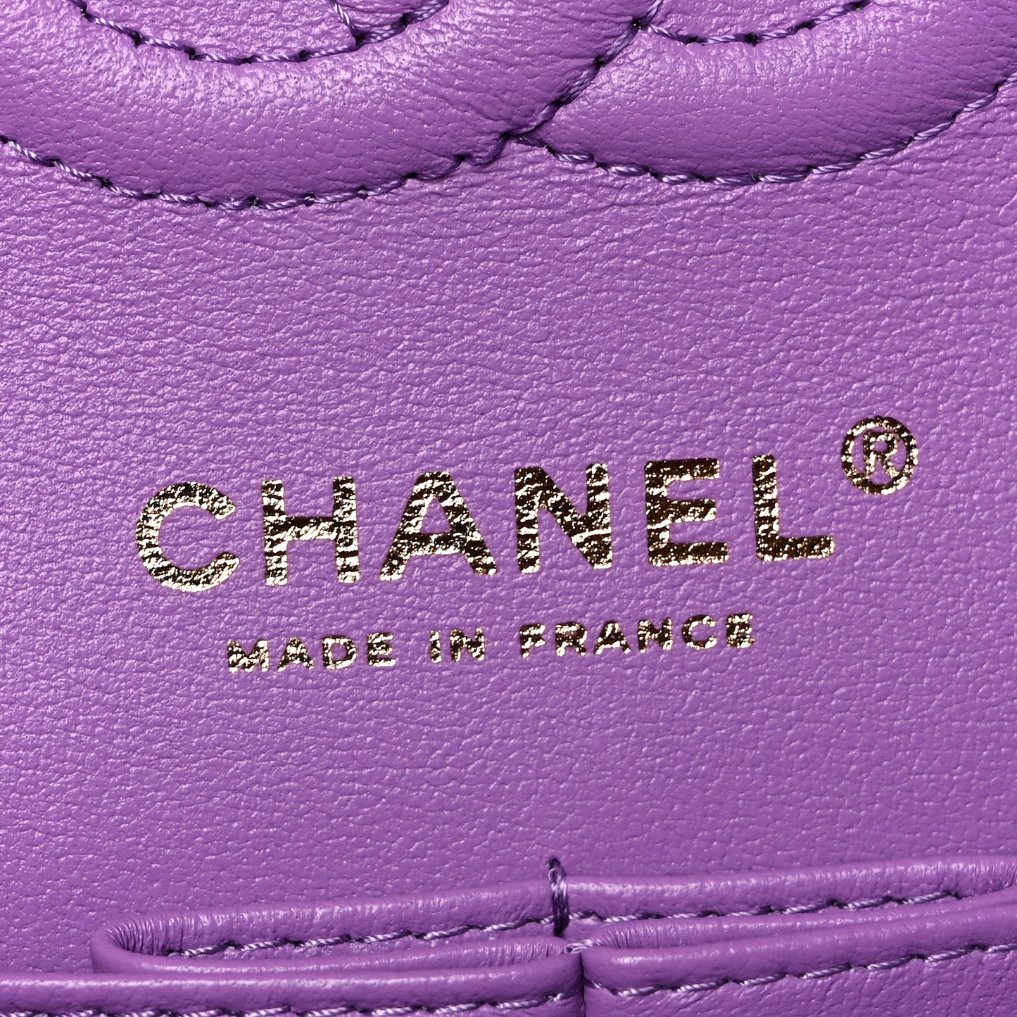 Caviar Quilted Small Double Flap Purple