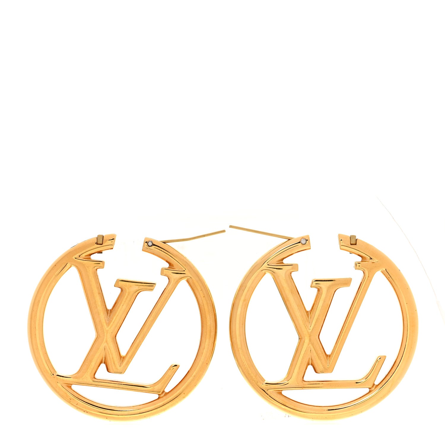 Louis Vuitton Metal Louise Hoop Earrings Gold 3 of 5