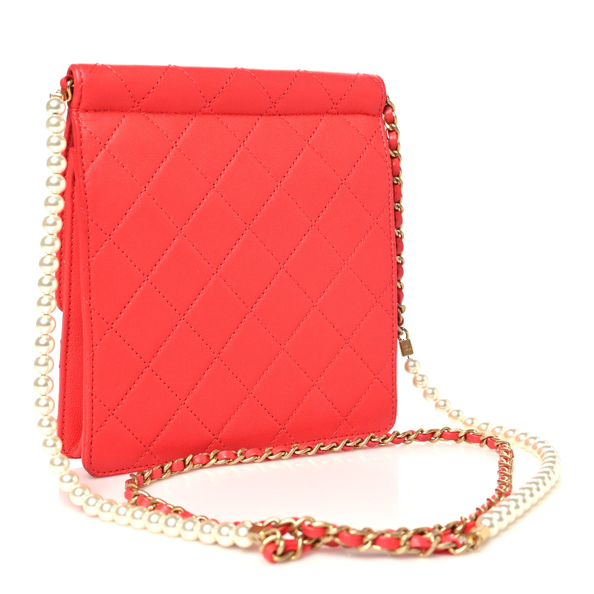 Chanel Goatskin Quilted Chic Pearls Flap Dark Pink 3 of 10