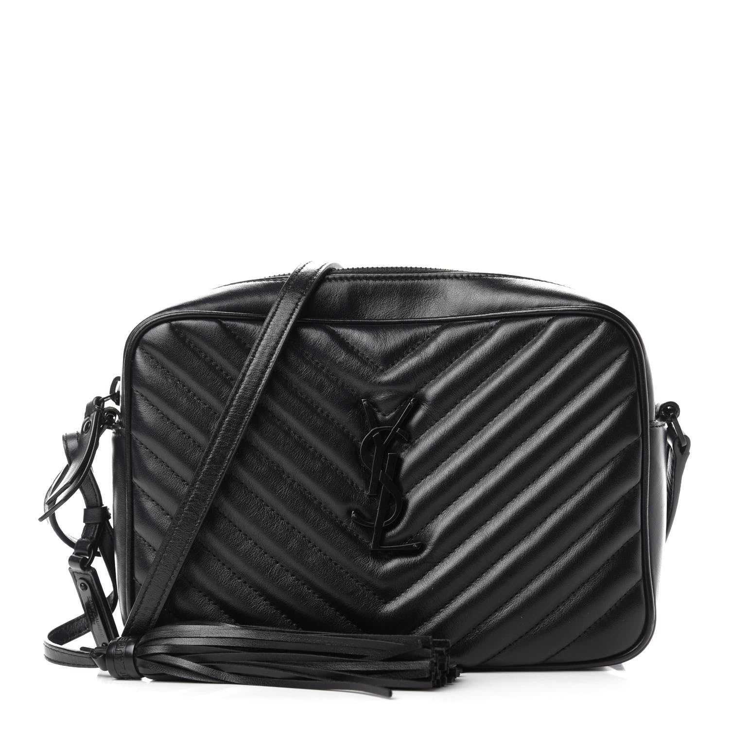 Saint Laurent Calfskin Matelasse Monogram Lou Camera Bag Black 1 of 12