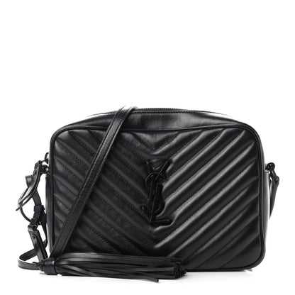 Saint Laurent Calfskin Matelasse Monogram Lou Camera Bag Black 1 of 12